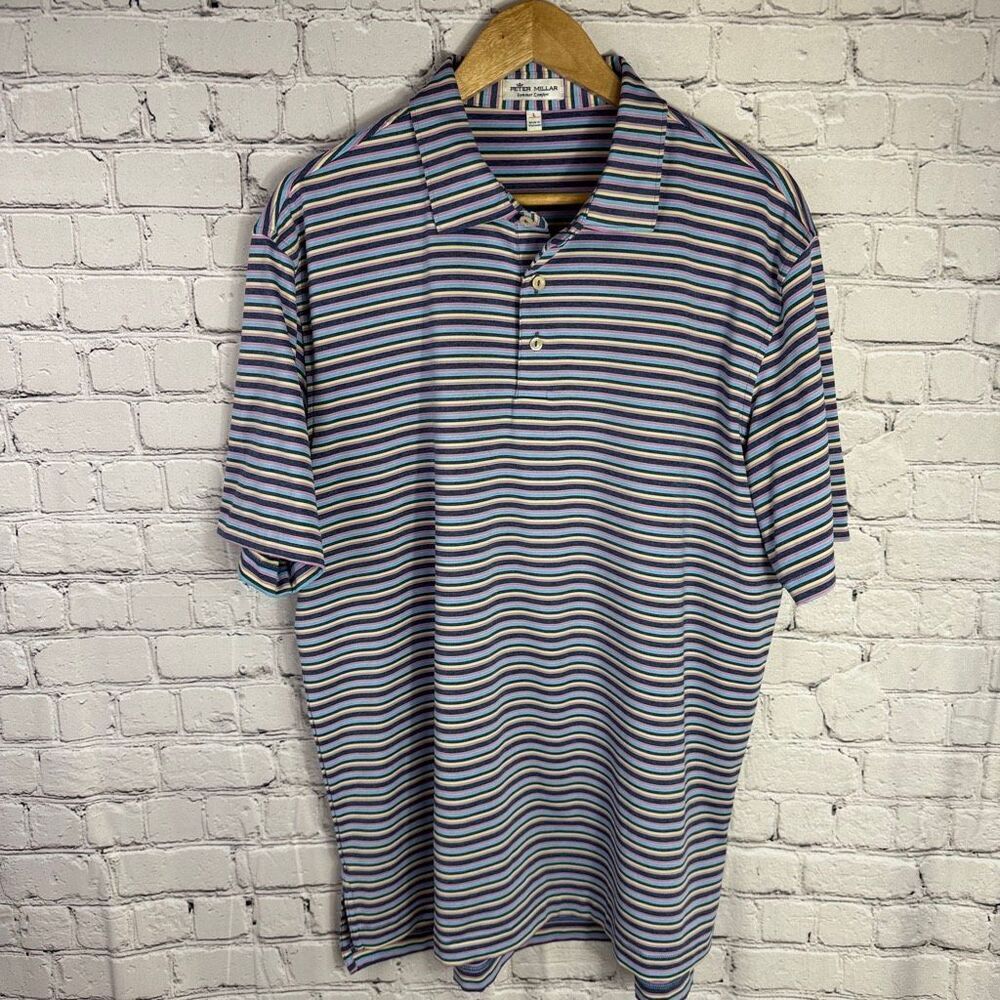 Peter Millar Summer Comfort Striped Polo Size Large  M